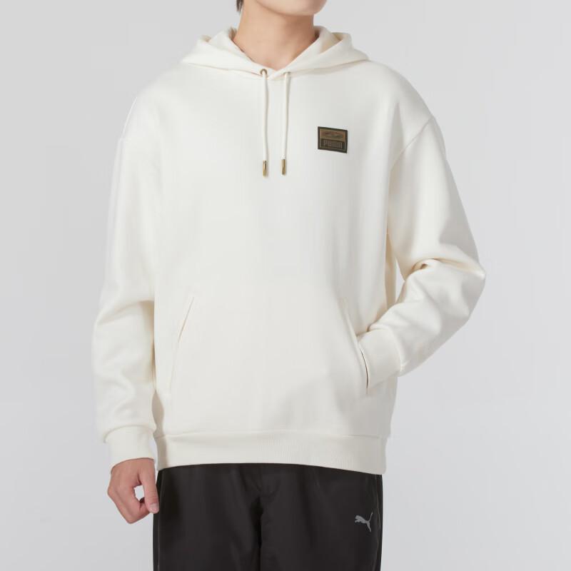 Puma Tréninková mikina s logem Pánské mikiny Krémová 631069-87