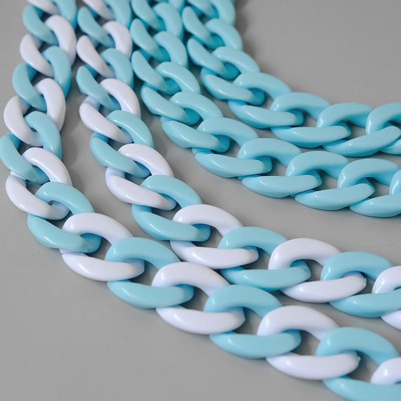 Nová módní žena Kabelka Příslušenství Řetízek Odnímatelný Náhradní Bílá Modrá Kabelka Popruh Ženy Pryskyřice na rameno Roztomilý řetízek na telefon