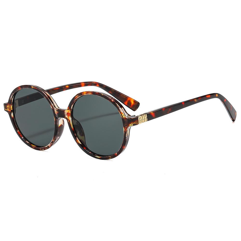 Korean Retro Round Frame Sunglasses for Women - High-End Street Style Glasses