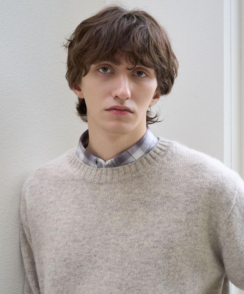TRIP LE SENS [100% Wool] Pure Light Round Knit_Oat Beige