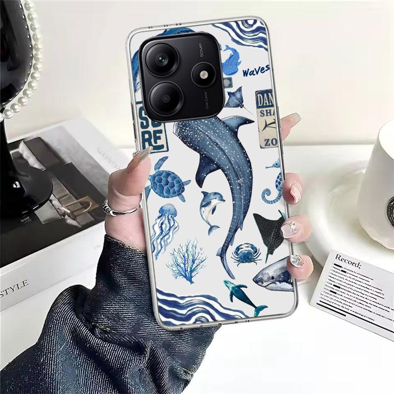 Ocean Starfish Sea Turtle Shark Soft Phone Case For Xiaomi Redmi Note 15 14 14S 13 12 Pro Plus 12S 11 11S 11E 10 10S 11T 5G Fund