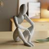 Abstract Thinker Statue Sit In Meditation for Home Bookshelf Cabinet Desktop Philosopher Figurine Decoration