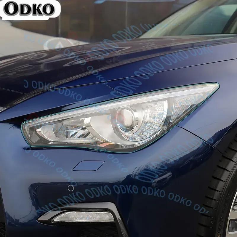 For Infiniti Q60 Q70 QX60 QX30 QX50 QX80 Q50 Car Headlight Protective Film Headlamp Transparent Black TPU Protective