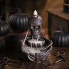 Skeleton Incense Holder Burner Backflow Waterfall Cone Holder Gothic Skull Burner Stick for Halloween Home Decor Meditation Accessory