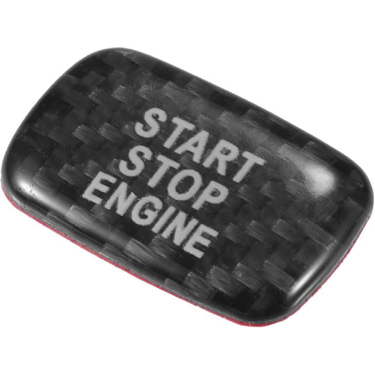 Carbon Fiber Pattern Engine Start Button Cover Trim for Volvo S60 / Inner Push Start Stop Button Trim Sticker/Durable Polyurethane / 1 Pcs Red