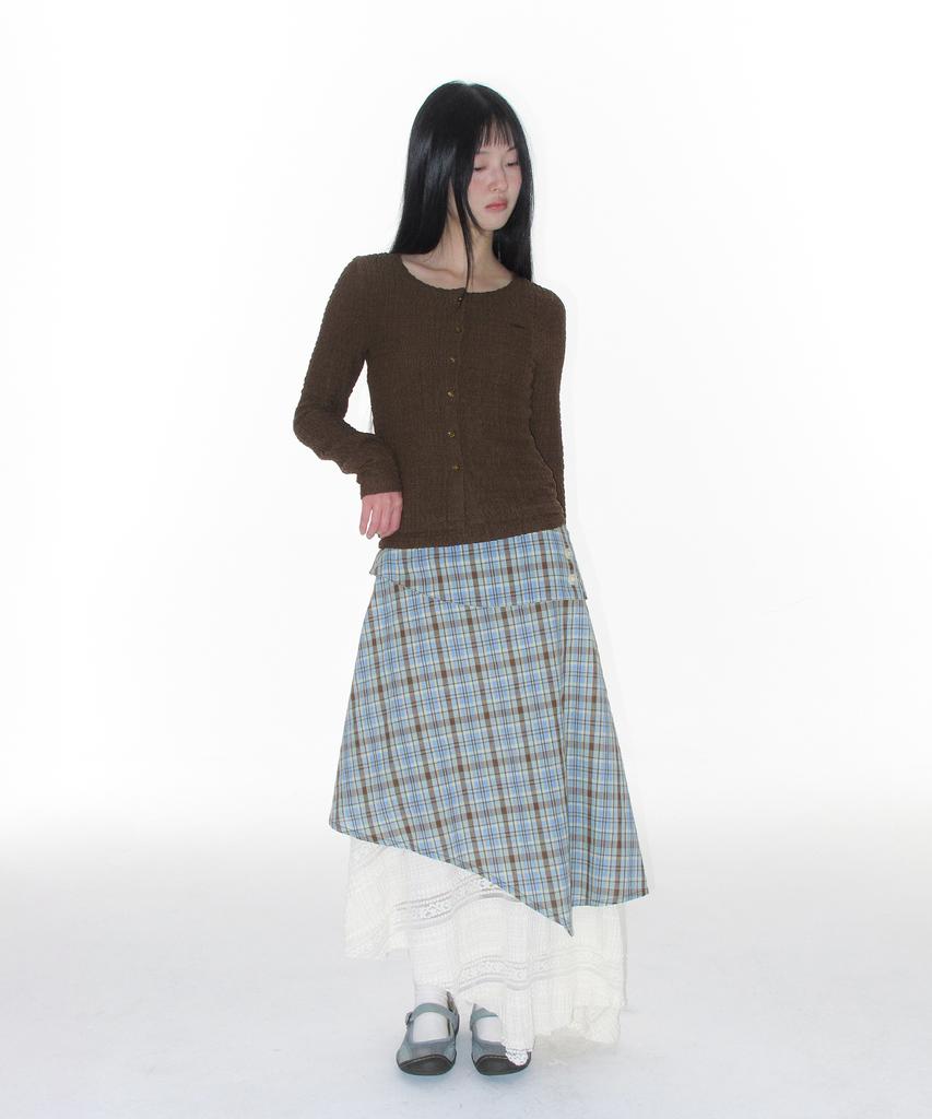 Ames Worldwide Lace Layered Skirt Blue