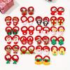 10PCS Kids Girls Christmas Hair Ties Cute Santa Claus Reindeer Design Festive Hair Accessories Holiday Parties Decorations