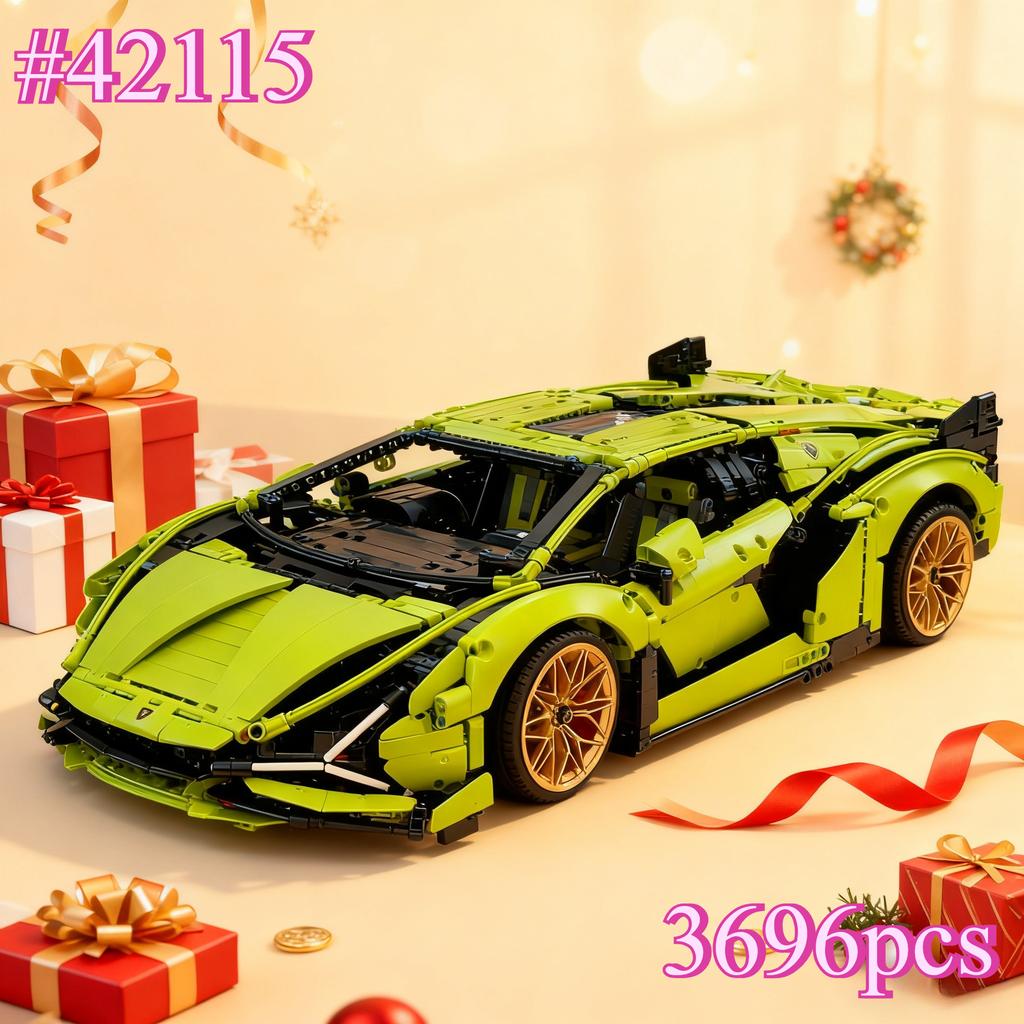 Grünes Modell Rennwagen 42115 Bausteine Sets Kompatibel mit Legoed Partikeln Geeignet für Weihnachtsgeschenke 3696 Stück