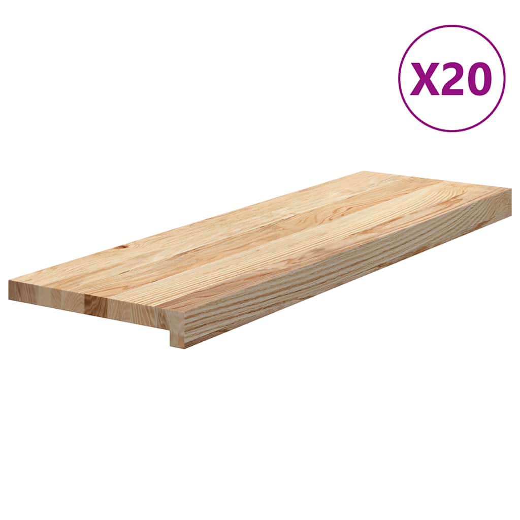 Wooden Stair Treads 20 pcs Unfinished 80 x 25 x 2 cm Solid Oak