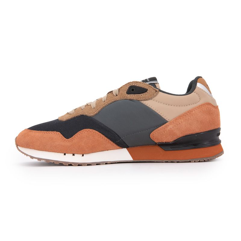 Baskets cuir london grade camel lacets beiges Homme PEPE JEANS