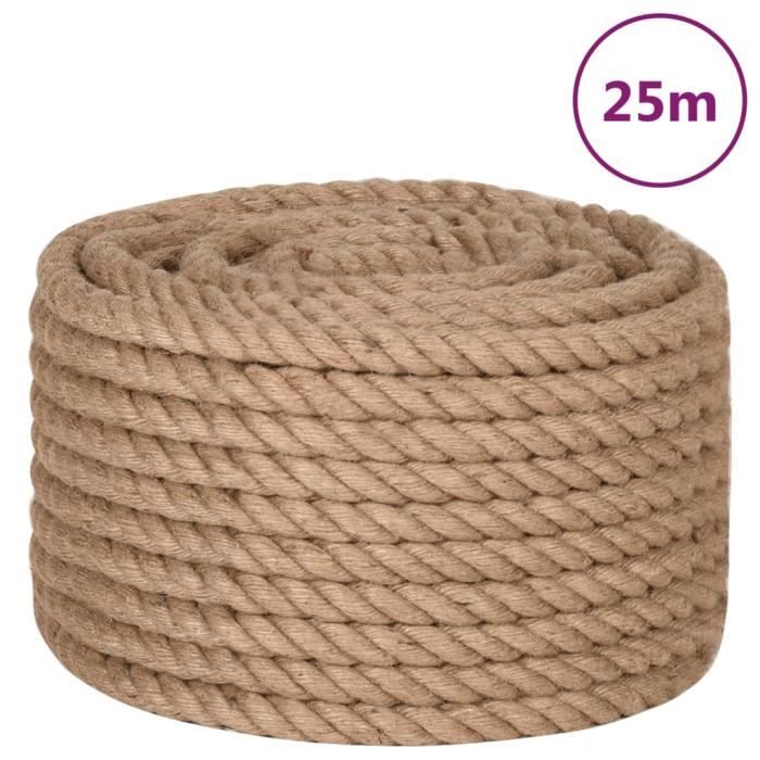 VidaXL Corde de jute 25 m de long 20 mm d'épaisseur 153764