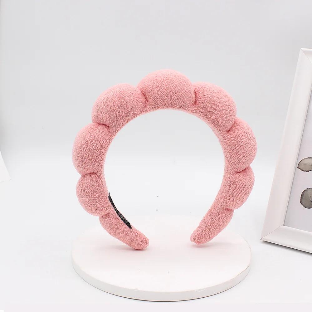 Femmes Filles Éponge Co Spa Maquillage Bulle Bandeau Éponge Bouffant Rétro Bandes Cheveux Doux Bandeau Couvre-chef