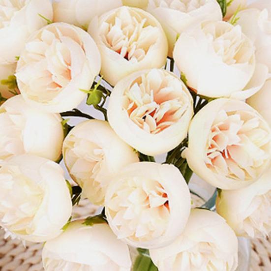 Artificial Flower Bouquet 27 Head Realistic Fake Silk Flower Home Office Wedding Party Table Centerpiece DIY Vase Faux Bloom Decoration