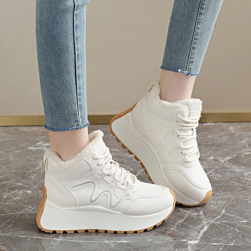 thick-soled snow boots women's new winter women's shoes piled and thickened warm casual sports shoes