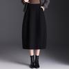 Elegant Korean Style Woolen Skirt: 2026 Winter Fashion, Elastic Waist, Slimming Bud, Mid-Length Design for Women