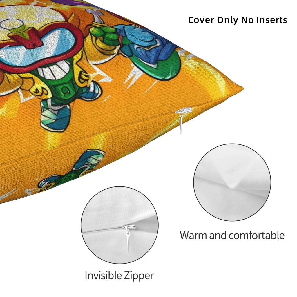 Federa Federa Cuscino Decorazioni Cartone Animato SuperThings Kazoom Power Asilo Cuscino da Lancio Copertura Quadrata per Seduta 40*40cm