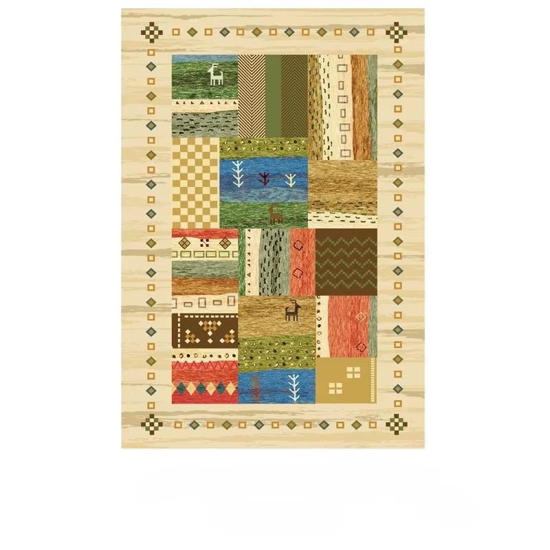 Bohemian Style Living Room Carpet Colorful Stripes Bedroom Rugs Easy Care Luxury Decorative Rugs Washable Large Size Carpets