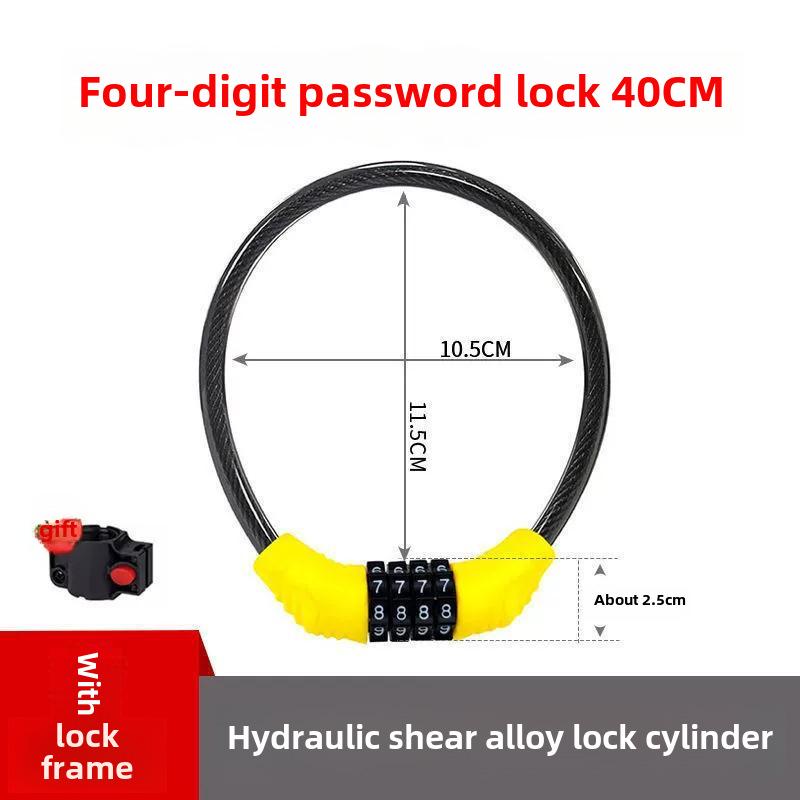Přenosný zámek s heslem proti krádeži pro kola a elektromobily - silné ocelové lano