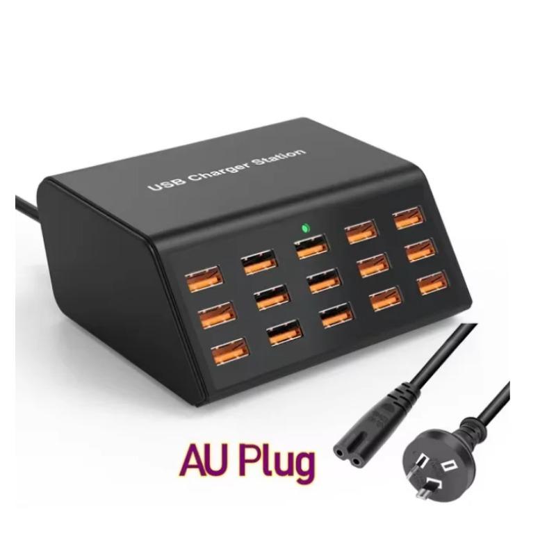 100W Desktop Universal USB-Ladegerät 15 Ports USB Schnellladestation Für Ipad Iphone16 15 14 13 Pro Für Samsung EU-Stecker