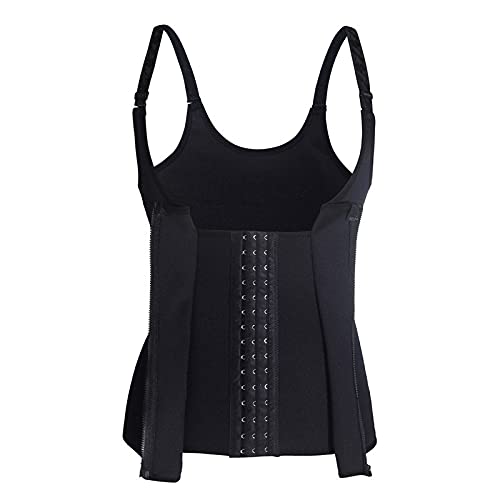 Women Waist Trainer Corset Tummy Control Shapewear Sweat Zipper Vest Slimming Body Shaper Sauna Suit Workout Cincher Tank Top with Adjustable Straps