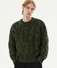 TRILLION Washable Big Cable Oversized Crew Neck Knit [Khaki]