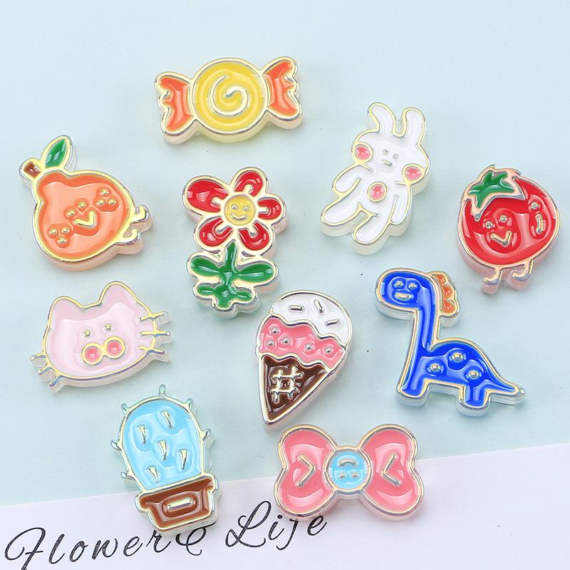 Cartoon Series Electroplated Handmade Resin Charms for Crocs and DIY Crafts.