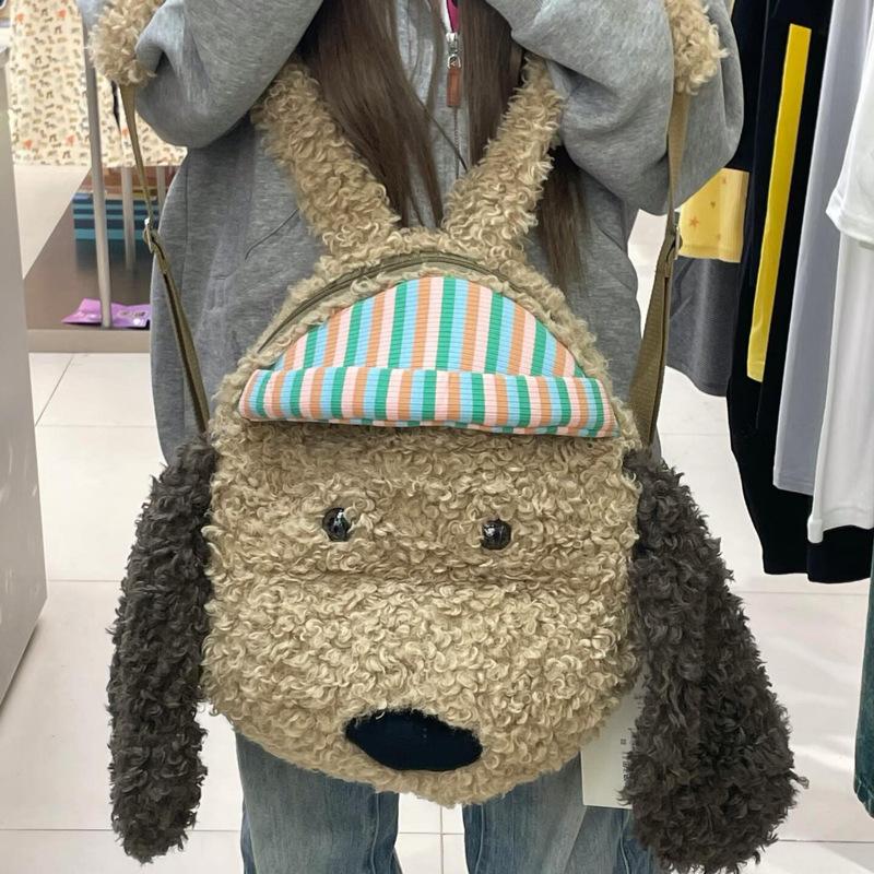 Women Cute puppy backpack female large-capacity computer bag student cartoon schoolbag travel bag