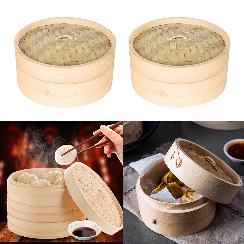 

2 штуки бамбуковой пароварки, коричневая - 7 дюймов