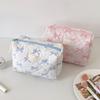 Bowknot Pattern Toiletry Holder Cosmetic Organizer for Travel or Daily Use Spacious Zippered Makeup Bag with Zippers