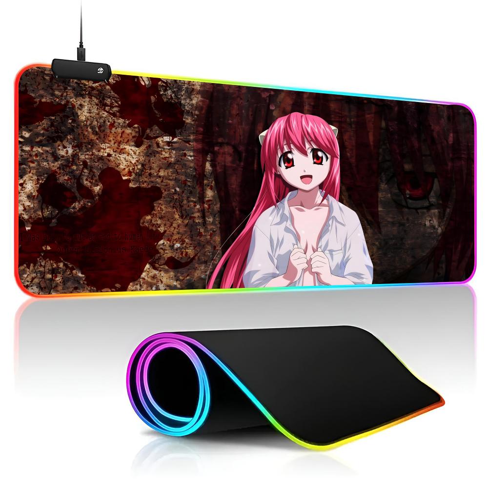 Elfen Lied Mouse Pad game RPG 40x90cm Mouse Mat Gaming Mousepads LED Keyboard Mats Luminous Desk Pads Mouse Pad For PC
