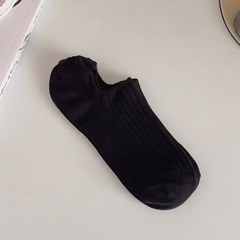 5 Pairs No Show Solid Boat Men Socks,Simple & Breathable Unisex Ankle Socks,Women's Stockings&Black Low Tube Cute Socks