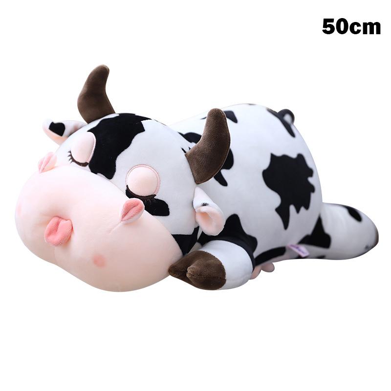 50cm Cow Pillow Plush Toy Spotted Black & White Plush Milky Cow Hugging Pillow Cow Plushie For Kids Boys Girls Birthday Gift