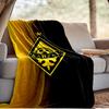 Yellow Black Kairat Blanket Lightweight Ideal Bedding Blanket Perfect for Travel, Camping, Living Rooms, Offices, Sofas, Fan Christmas gift