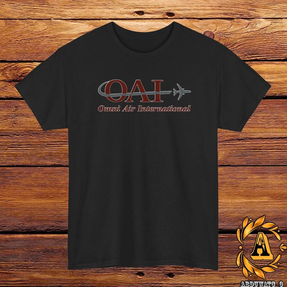 Omni Air International Airlines Logo T-Shirt Black/Grey/White/Navy/Red/LightBlue 2XL