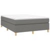 3144515 vidaXL Lit à sommier tapissier avec matelas Gris foncé 140x190cm Tissu