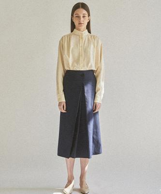 Kkeulle Monia Midi Skirt_Navy