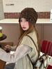 American retro leopard print stack hat female early autumn lazy casual face small cold hat big head circumference bag head pullover hat
