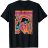 Jimi Hendrix Buntes Retro-Vibe-Linien-T-Shirt