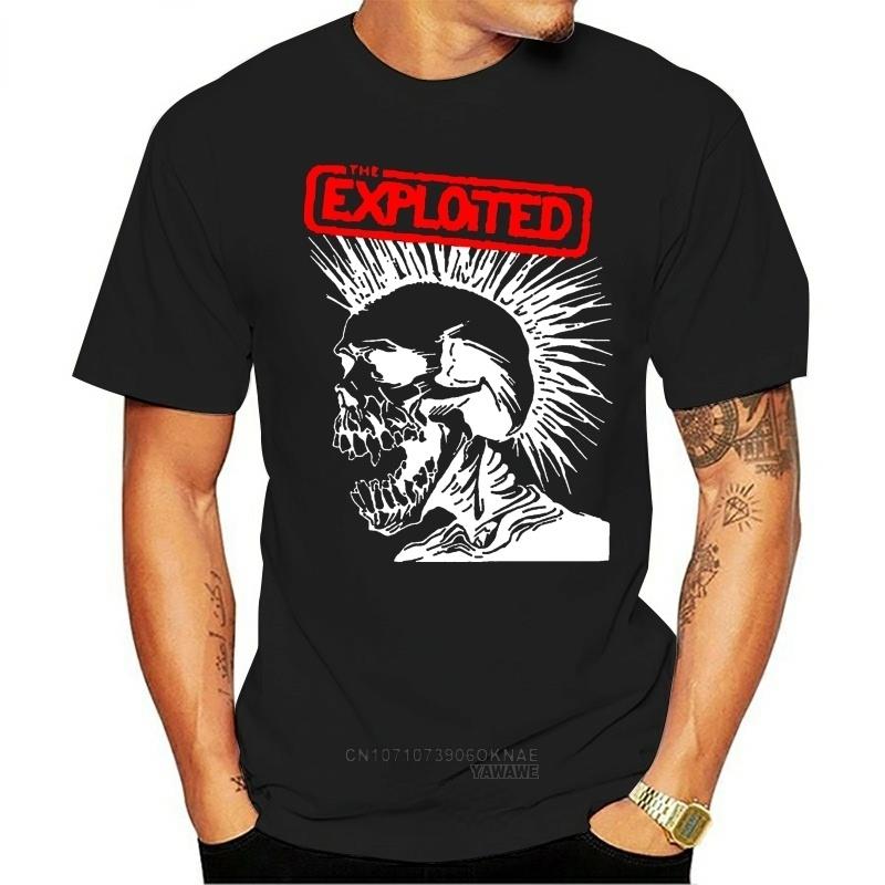 Skull Exploited T Shirt Men Gothic Trend Tshirt Male Tops Harajuku Punk Clothes Men Clothing Ropa Hombre graphic t shirts Casual