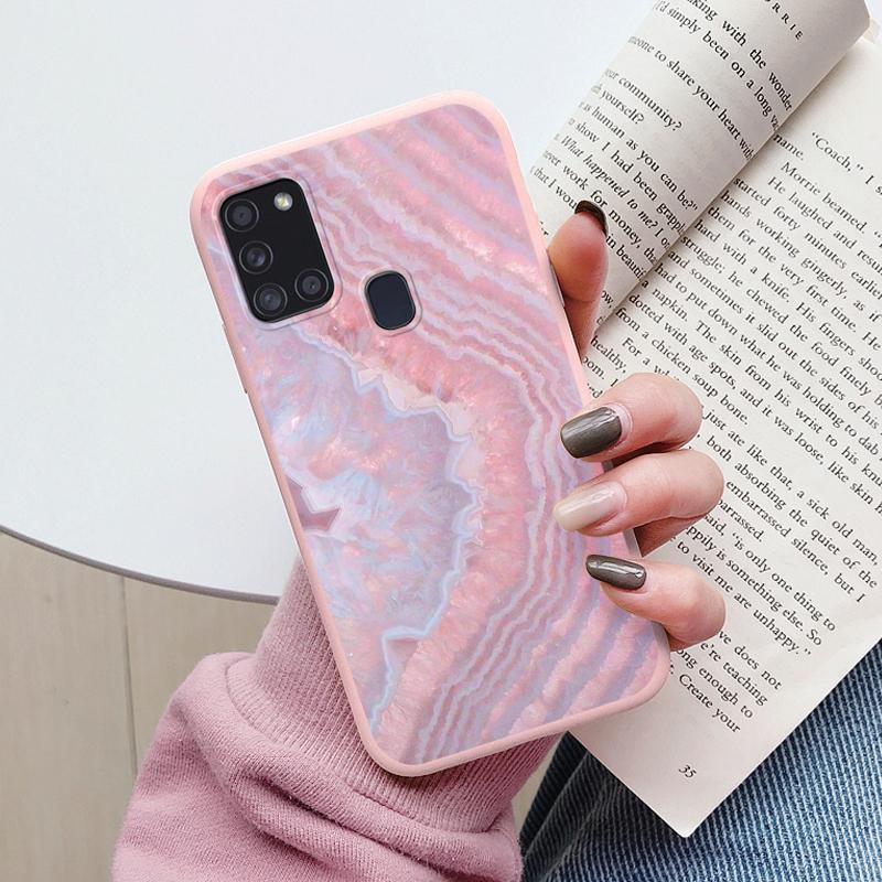 Case For Samsung Galaxy A21S Back Cover Protective Silicone Fundas Fashion Marble Stone Texture Coque For Samsung A21S Capa