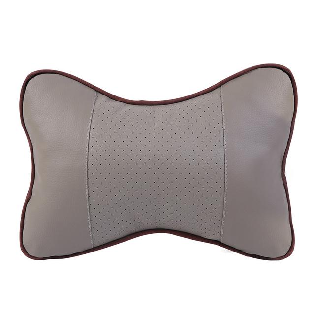 

Универсальный подголовник для автомобильного сиденья, двухсторонняя подушка из искусственной кожи для шеи, подушка с эффектом памяти, защитная подушка для головы, автомобильные аксессуары для путешествий серый
