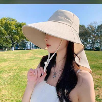 Outdoor Sun Bucket Hat for Women Girls Fishing Hat Wide Brim Bucket Hat with Neck Cover Protection Safari Cap