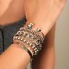 Hot-selling multi-layer line winding geometric opening bracelet set punk wave beaded bracelet