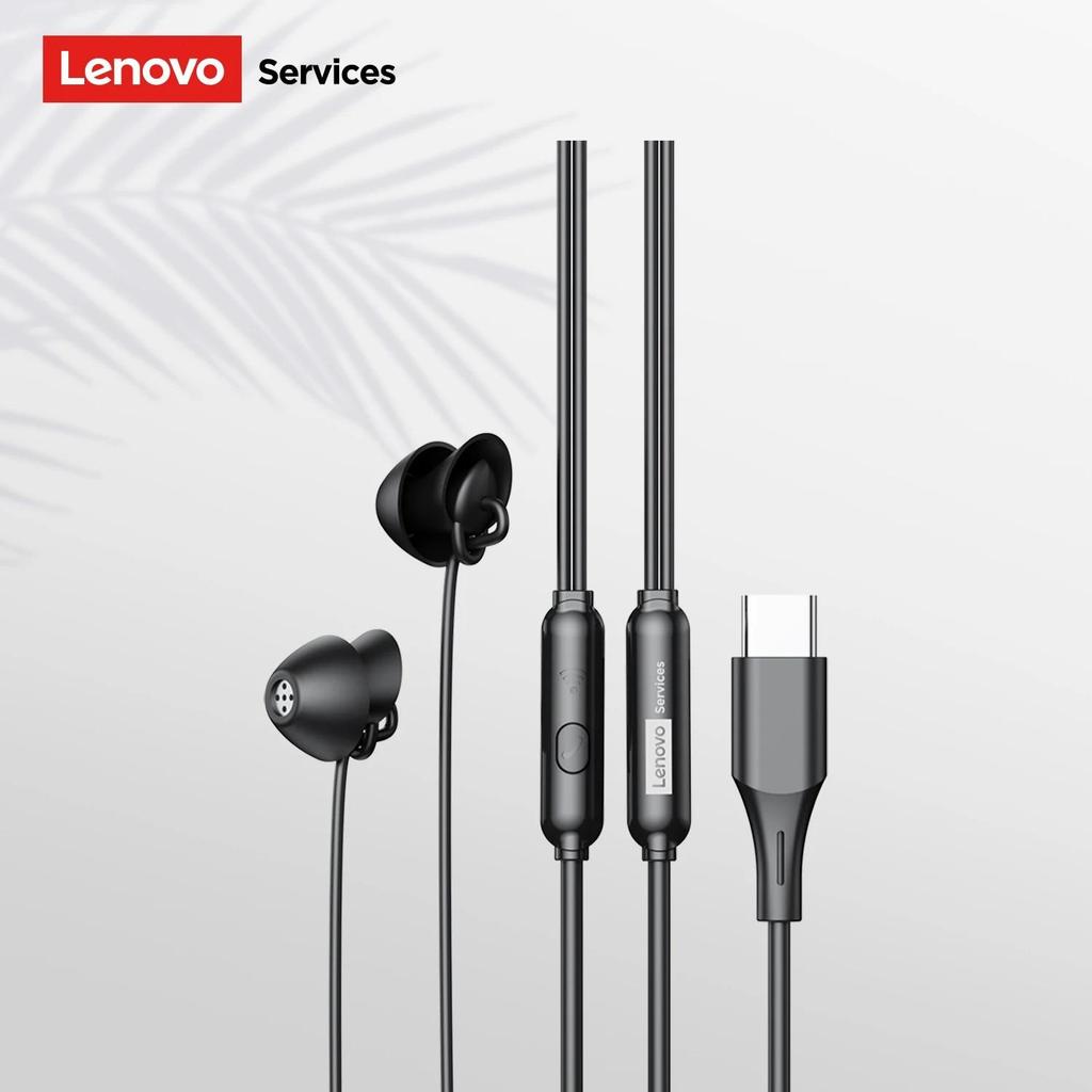 NEW Lenovo Y107 Wired ASMR Sleep Earphones 3.5mm In-Ear Wired Invisible Earphones Soft Silicone Comfort Wearing Earbuds With Mic