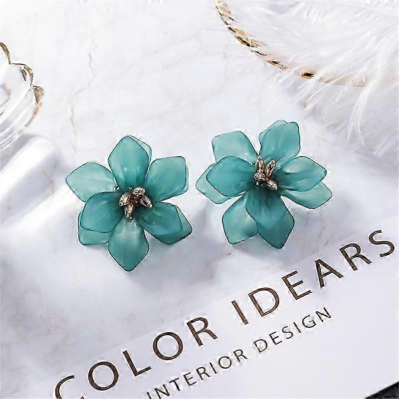 Acrylic Petal Earrings For Women Trend Luxury Long Dangle Drop Earrings Fairy Romantic