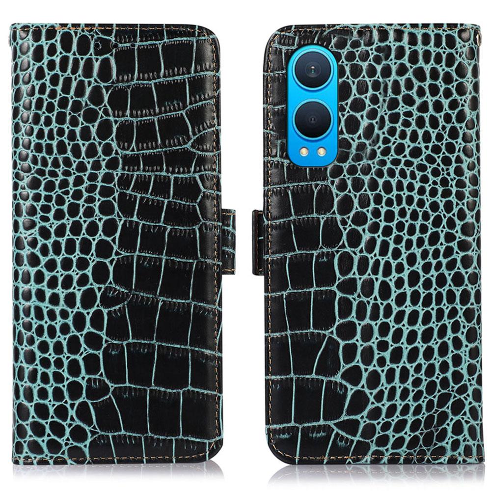 For OnePlus Nord CE4 Lite 5G/Oppo K12x 5G (China) Case Genuine Cow Leather RFID Blocking Wallet Cover