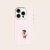 Dress Puppy Stripes Lychee Texture Silicone Phone Case For iPhone 17 Pro Max 14 Plus 11 12 13 14 15 16 Pro 17 Air Soft Cover