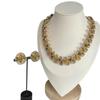 Original Design Yellow Diamond Inlaid Earrings and Necklace Set – Personalized and Versatile High-End Feel