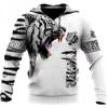 Fashion Spring Autumn Animal Hoodies White Tiger Skin 3D All Over Printed Men's Sweatshirts Unisex Pullover Casual Jacket