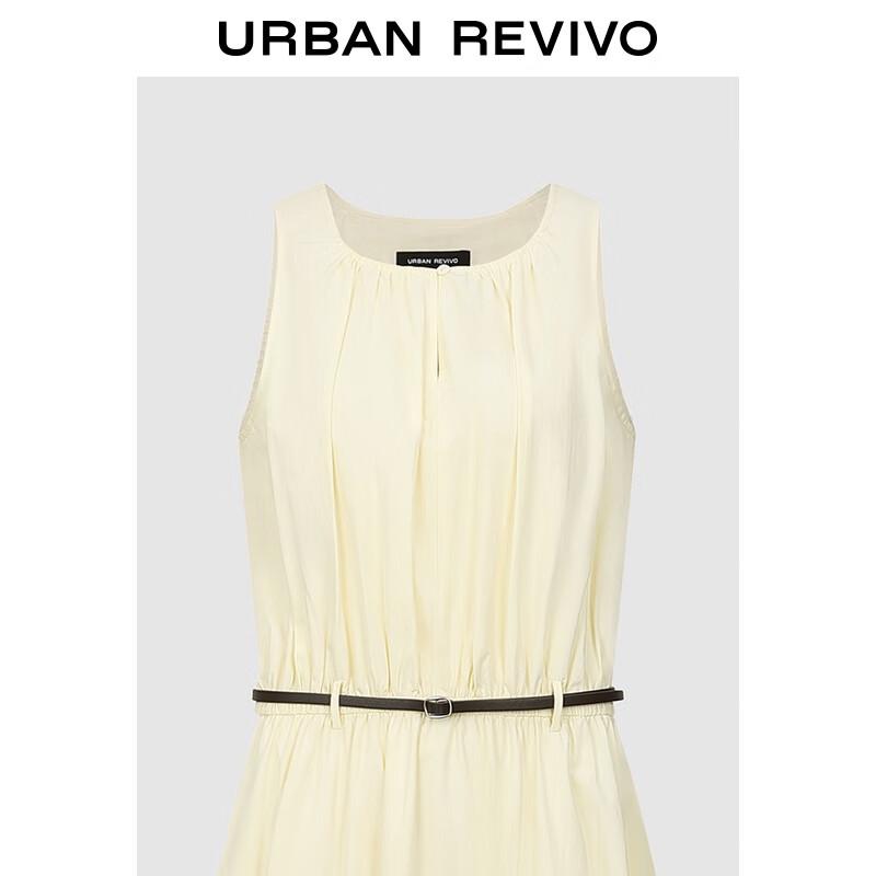 UR Damernas Veckade Bälte Bomull A-linje Lång Klänning